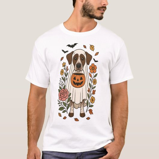Halloween German Shorthaired Pointer Tシャツ (正面)