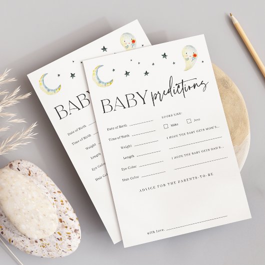 Halloween Ghost Baby Shower Predictions Game Sheet チラシ
