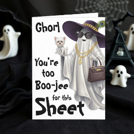Halloween Ghost Boo Boujee Womens Happy Birthday カード