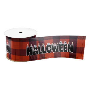 Halloween Ghost Candle Lettering サテンリボン