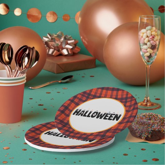 Halloween Ghost Candle Lettering ペーパープレート (複数)