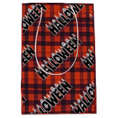 Halloween Ghost Candle Lettering ミディアムペーパーバッグ (正面)