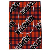 Halloween Ghost Candle Lettering ミディアムペーパーバッグ (裏面)