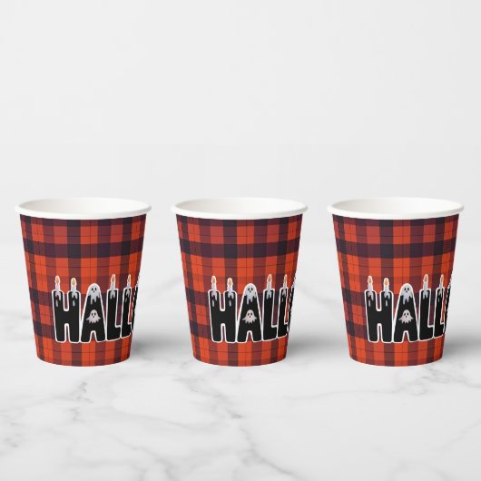 Halloween Ghost Candle Lettering 紙コップ (複数)