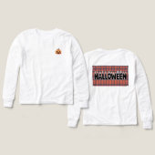 Halloween Ghost Candle Lettering Long Sleeve T (デザイン 正面＆背面)