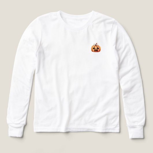 Halloween Ghost Candle Lettering Long Sleeve T (デザイン正面)