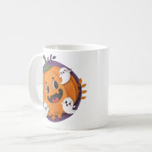 Halloween Ghost Chase Pumpkin Spooky Season コーヒーマグカップ (正面左)