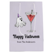 Halloween Ghost & Creepy Party Cocktail ミディアムペーパーバッグ (裏面)
