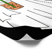 Halloween Ghost Drinking Coffee Ghost Ice Coffee M ポスター (角)