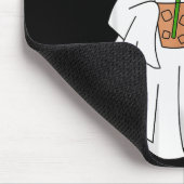 Halloween Ghost Drinking Coffee Ghost Ice Coffee M マウスパッド (コーナー)