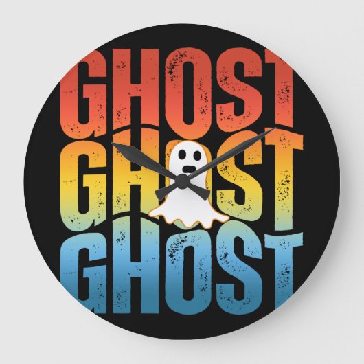 HALLOWEEN GHOST GHOST GHOST ラージ壁時計 (正面)