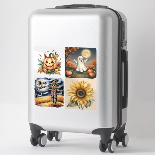 Halloween, Ghost, Jack-O-Lantern, Scarecrow,  シール (スーツケース)