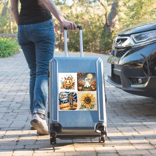 Halloween, Ghost, Jack-O-Lantern, Scarecrow,  シール (スーツケースインサイチュ)