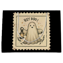 Halloween Ghost Lantern Gift Bag – “Hey Boo”  ラージペーパーバッグ