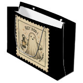 Halloween Ghost Lantern Gift Bag – “Hey Boo” ラージペーパーバッグ (正面アングル)