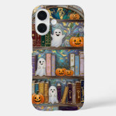 Halloween Ghost Phone Case Pumpkin Bookshelf Cute Case-Mate iPhoneケース (裏面)