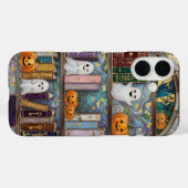 Halloween Ghost Phone Case Pumpkin Bookshelf Cute Case-Mate iPhoneケース (裏面 (横))