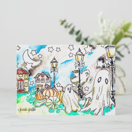 Halloween Ghost Print シーズンカード (スタンド正面)