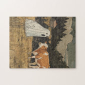 Halloween Ghost Print Modern Farmhouse Puzzle ジグソーパズル (横)