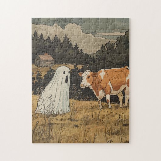 Halloween Ghost Print Modern Farmhouse Puzzle ジグソーパズル (縦)