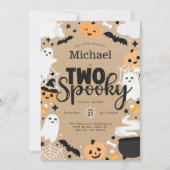 Halloween Ghost Pumpkin 2nd Birthday Party 招待状 (正面)