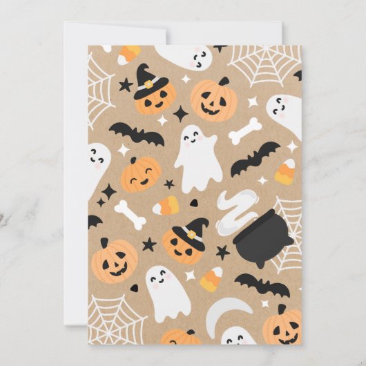 Halloween Ghost Pumpkin 2nd Birthday Party 招待状 (裏面)