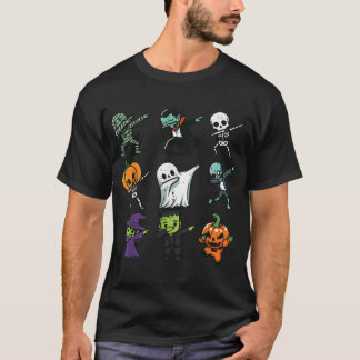  Halloween Ghost Pumpkin Skeleton Dab Costume Boys Tシャツ