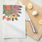 Halloween Ghost Reading Book Cat キッチンタオル (四つ折り)