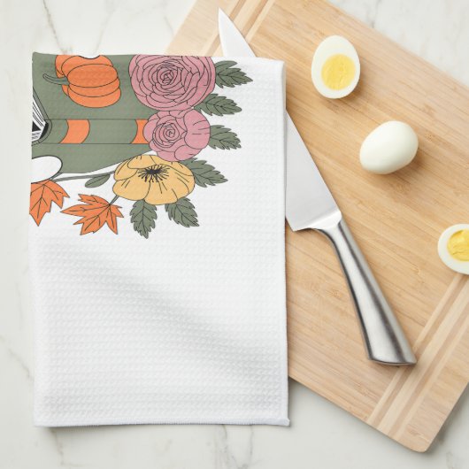 Halloween Ghost Reading Book Cat キッチンタオル (四つ折り)