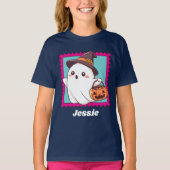 Halloween Ghost Witch Costume Personalized Text Tシャツ (正面)