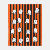 Halloween Ghosts and Stripes Fleece Blanket フリースブランケット (正面)