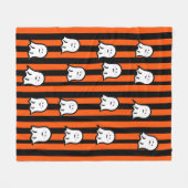 Halloween Ghosts and Stripes Fleece Blanket フリースブランケット (正面(横))