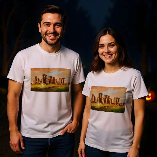 Halloween Ghosts At Glastonbury Painting Design トライブレンドＴシャツ