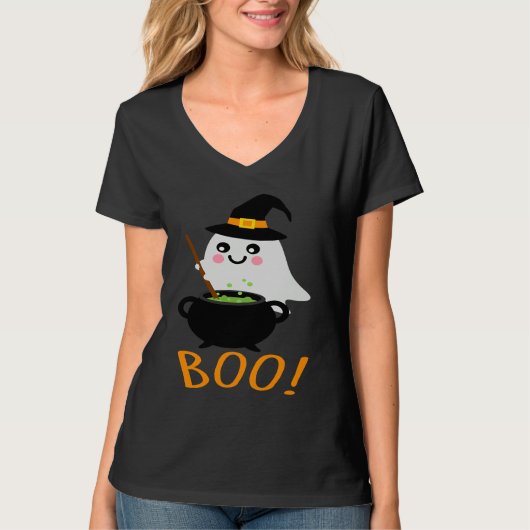 Halloween Ghosts with Magic Cauldron Magic Potion Tシャツ (正面)