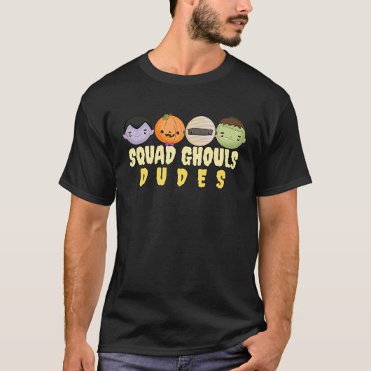 Halloween Ghouls Dudes Vampire Zombie Frankenstein Tシャツ (正面)