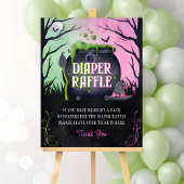 Halloween Girl Baby Shower Diaper Raffle Sign ポスター