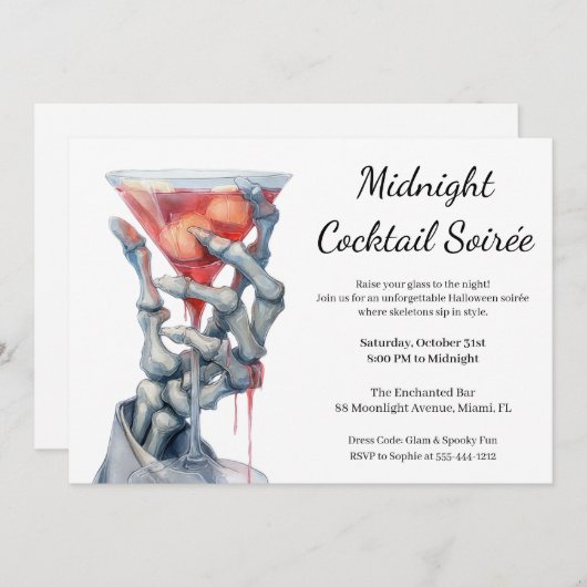 Halloween Girls Night Out | Spooky Cocktail Party 招待状 (正面/裏面)