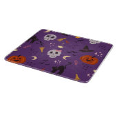 Halloween Glass Cutting Board – Skulls, Pumpkins カッティングボード (角)