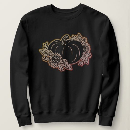 Halloween Glow Pumpkin Sweatshirt Womens スウェットシャツ (デザイン正面)