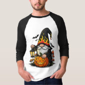 Halloween Gnome 3/4 Sleeve Raglan T-Shirt Tシャツ (正面)