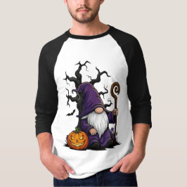 Halloween Gnome 3/4 Sleeve Raglan T-Shirt Tシャツ
