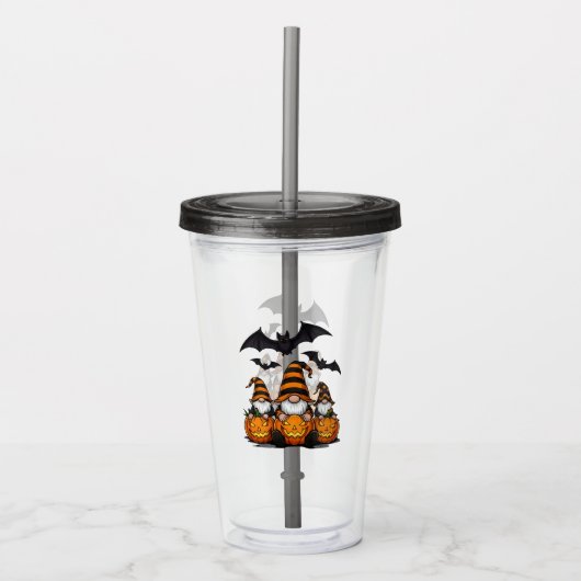 Halloween Gnome Acrylic Tumbler アクリルタンブラー (正面)