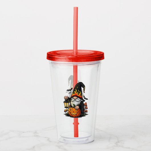Halloween Gnome Acrylic Tumbler アクリルタンブラー (正面)