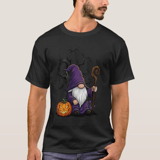 Halloween Gnome Basic Dark T-Shirt Tシャツ (正面)