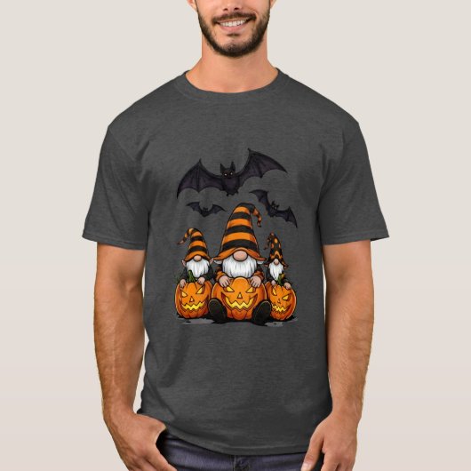 Halloween Gnome Basic Dark T-Shirt Tシャツ (正面)