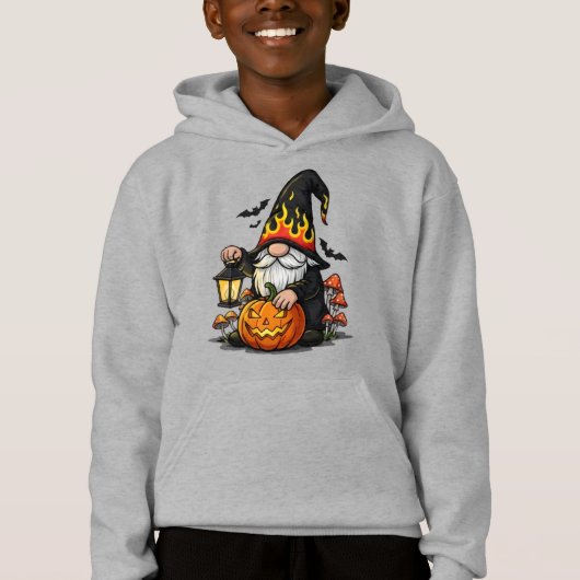 Halloween Gnome Kids Pullover Hoodie (正面)