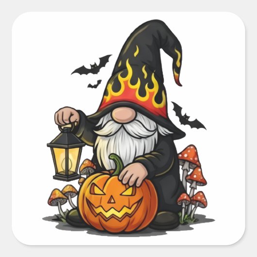 Halloween Gnome Sticker スクエアシール (正面)