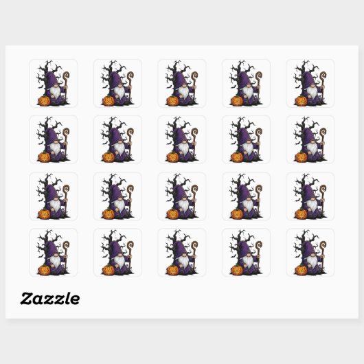 Halloween Gnome Sticker スクエアシール (シート)