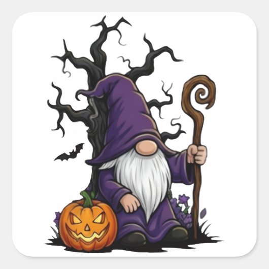 Halloween Gnome Sticker スクエアシール (正面)