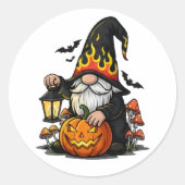 Halloween Gnome Sticker ラウンドシール (正面)
